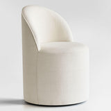 Doris Rolling Upholstered Dining Chair With Castors (Set of 2)