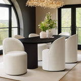 Doris Rolling Upholstered Dining Chair With Castors (Set of 4)