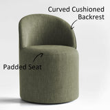 Doris Rolling Upholstered Dining Chair With Castors (Set of 2)