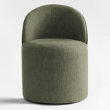 Doris Rolling Upholstered Dining Chair With Castors (Set of 2)