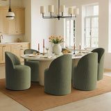 Doris Rolling Upholstered Dining Chair With Castors (Set of 2)