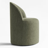 Doris Rolling Upholstered Dining Chair With Castors (1-Piece)