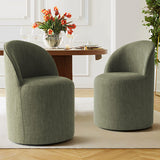 Doris Rolling Upholstered Dining Chair With Castors (1-Piece)
