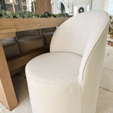 Doris Rolling Upholstered Dining Chair With Castors (1-Piece)