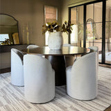 Doris Rolling Upholstered Dining Chair With Castors (Set of 2)