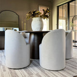 Doris Rolling Upholstered Dining Chair With Castors (Set of 6)