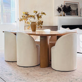 Doris Rolling Upholstered Dining Chair With Castors (Set of 2)