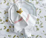 Red Embroidered Pearls Napkins