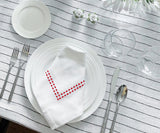 Red Embroidered Pearls Napkins