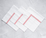 Red Embroidered Pearls Napkins