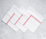 Red Embroidered Pearls Napkins