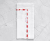Red Embroidered Pearls Napkins
