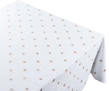 White TableCloth - Metallic Printed