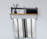 Black Striped Kitchen Towels Set of 4