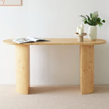 Dune 60" Burl Wood Modern Oval Console Table