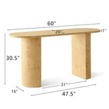 Dune 60" Burl Wood Modern Oval Console Table