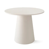 Dwen 35" Modern White Round Pedestal Console Table