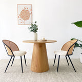 Dwen 35" Modern Round Pedestal Dining Table