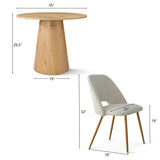 Dwen & Edwin 35" Modern Round Dining Table Set for 2 (3-Piece)