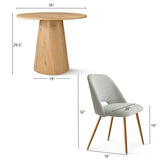 Dwen & Edwin 35" Modern Round Dining Table Set for 2 (3-Piece)