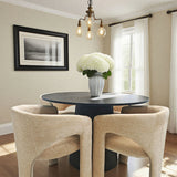 Khloe Modern Chenille Dining Chair with Arms (1-Piece)