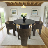 Khloe Modern Chenille Dining Chair with Arms (Set of 4)