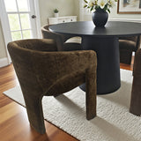 Khloe Modern Chenille Dining Chair with Arms (Set of 2)