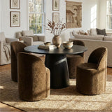 Doris Rolling Upholstered Dining Chair With Castors (Set of 4)