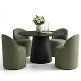Dwen & Doris 46" Round Dining Table Set for 4 (5-Piece)