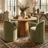 Doris Rolling Upholstered Dining Chair With Castors (Set of 2)