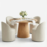 Dwen & Doris 46" Round Dining Table Set for 4 (5-Piece)