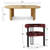 Dwen & Mia 79" Oval Dining Table Set for 4 (5-Piece)