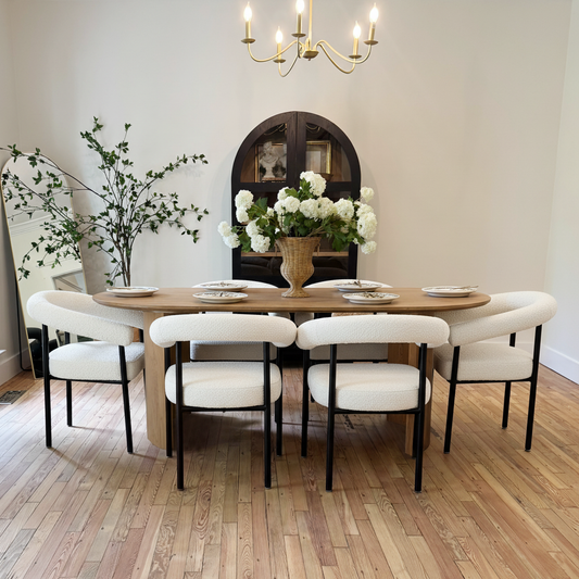 Dwen & New York 79" Oval Dining Table Set for 6 (7-Piece)