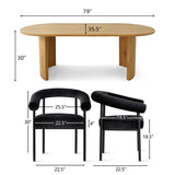 Dwen & New York 79" Oval Dining Table Set for 6 (7-Piece)
