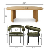 Dwen & New York 79" Oval Dining Table Set for 6 (7-Piece)