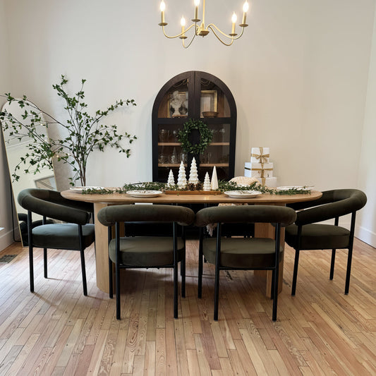 Dwen & New York 79" Oval Dining Table Set for 6 (7-Piece)