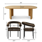 Dwen & New York 79" Oval Dining Table Set for 6 (7-Piece)
