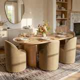 Doris Rolling Upholstered Dining Chair With Castors (Set of 6)