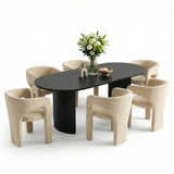Dwen & Khloe 79" Oval Dining Table Set for 6 (7-Piece)