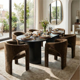 Khloe Modern Chenille Dining Chair with Arms (1-Piece)