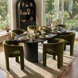 Khloe Modern Chenille Dining Chair with Arms (1-Piece)