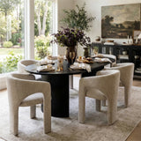 Khloe Modern Chenille Dining Chair with Arms (Set of 6)