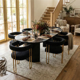 Mia Modern Gold Chenille Dining Chair with Arms (Set of 4)