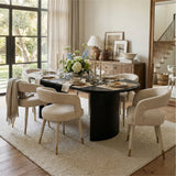 Anna Modern Upholstered Dining Chairs with Arm (Set of 2)