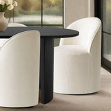 Dwen & Doris 79" Black Oval Dining Table Set for 6 (7-Piece)