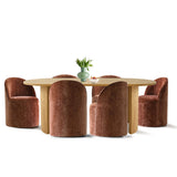 Dwen & Doris 79" Natural Oval Dining Table Set for 6 (7-Piece)