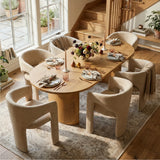 Khloe Modern Chenille Dining Chair with Arms (Set of 6)