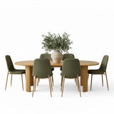 Dwen & Oslo 79" Oval Dining Table Set for 6 (7-Piece)