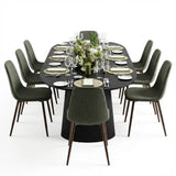 Dwen & Oslo 47"-65"-83" Oval Extendable Dining Table Set for 8 (9-Piece, 3-in-1 Design)