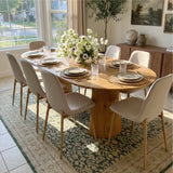 Dwen & Oslo 47"-65"-83" Oval Extendable Dining Table Set for 8 (9-Piece, 3-in-1 Design)